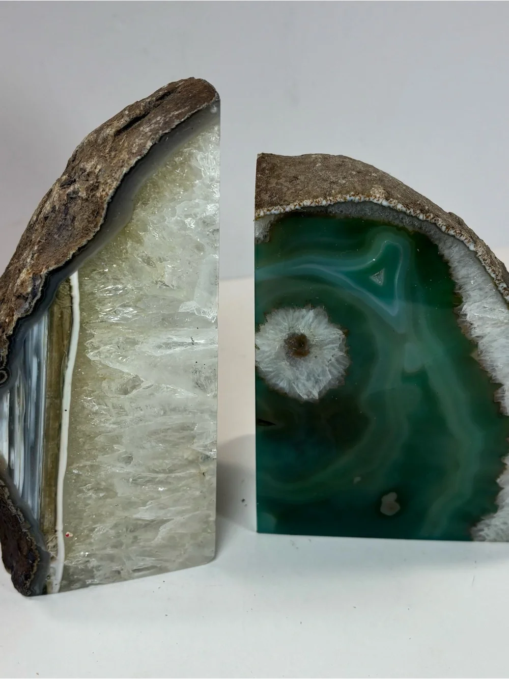 Vintage Brazilian Agate Geode Bookends 8